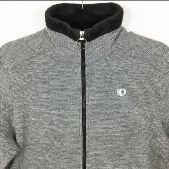 Pearl Izumi Jersey Warm Sweater Knit Black Fleece Lined Cycle Full Zip Jacket L - Picture 2 of 12